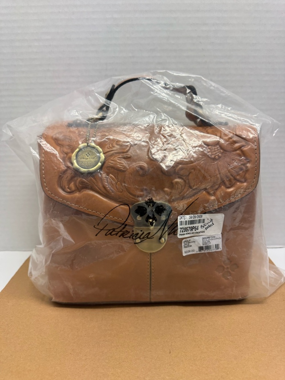 Patricia Nash Sinclair Tooled Leather Convertible Backpack - Picture 14 of 14